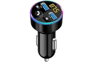 4T4+ Bluetooth Car Charger Adapter, Bluetooth FM Transmitter Aux Car Wireless Radio Adapter, Hand-Free Calling, Music Player,