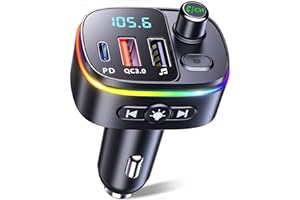 Mohard Bluetooth Car Adapter, Bluetooth FM Transmitter Wireless In-Car Radio Adapter Music Player, Hands-Free Calling Car Cha
